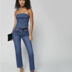 Reformation Julianna Zip Straight Leg Jeans Size 25